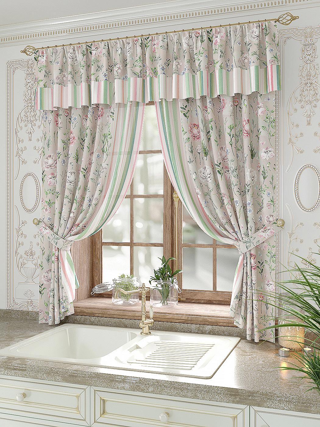 

Комплекты штор AT HOME Рейвина высота 180 см, ширина 150 см, Бежевый, 934092