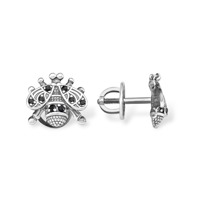 

Серьги пусеты из серебра EFREMOV 12100311424, фианит, 12100311424