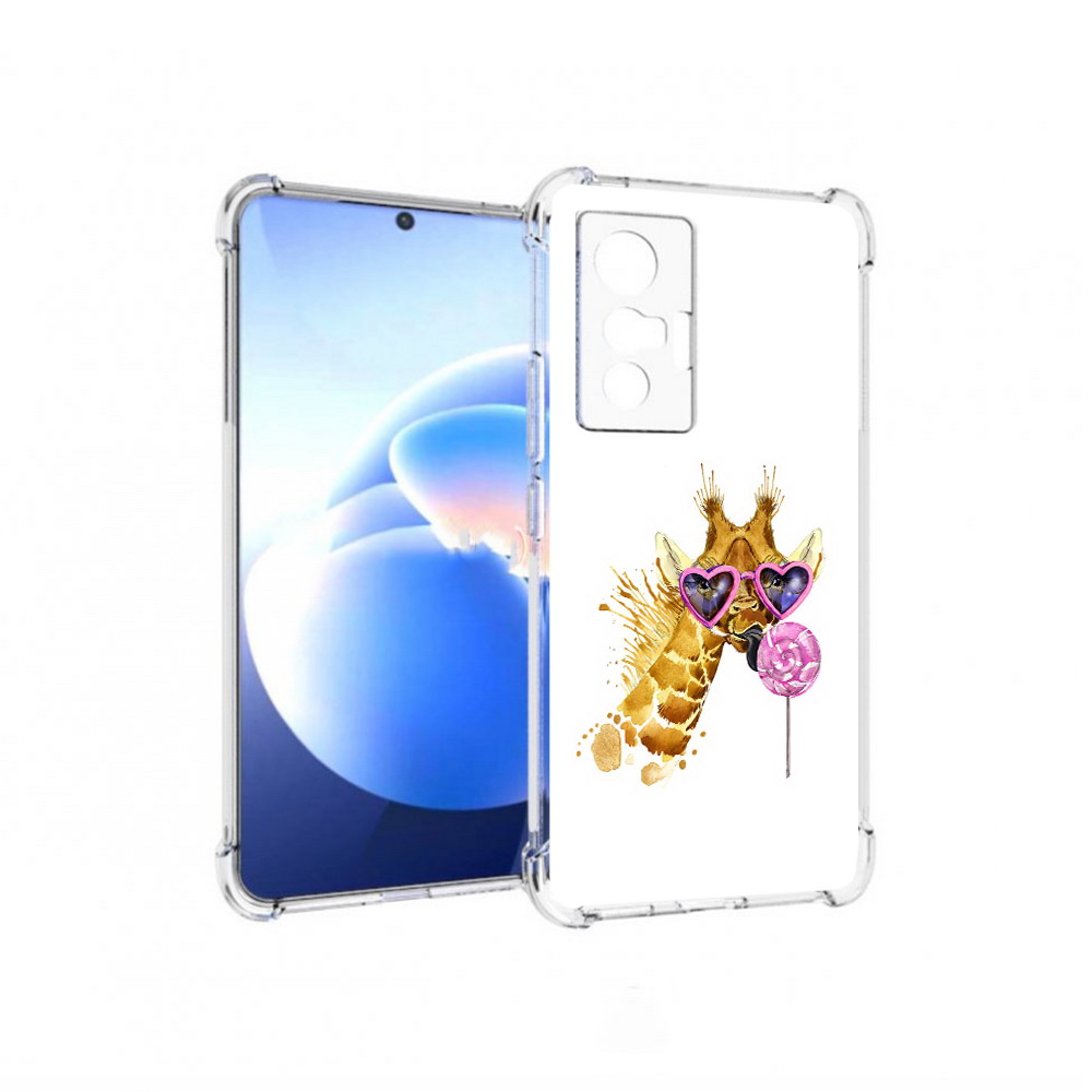 

Чехол MyPads Tocco для Vivo X70 акварельный жираф, Прозрачный, Tocco