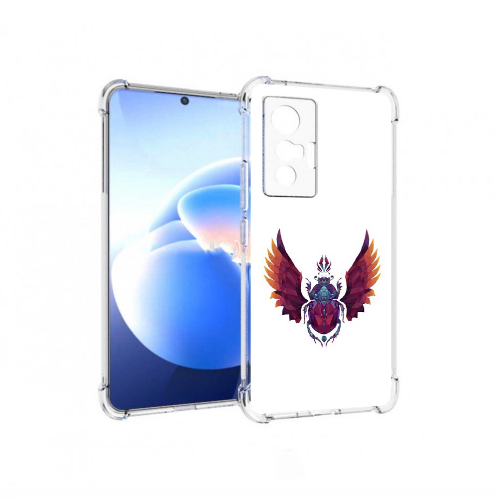 

Чехол MyPads Tocco для Vivo X70 алмазный скоробей, Прозрачный, Tocco