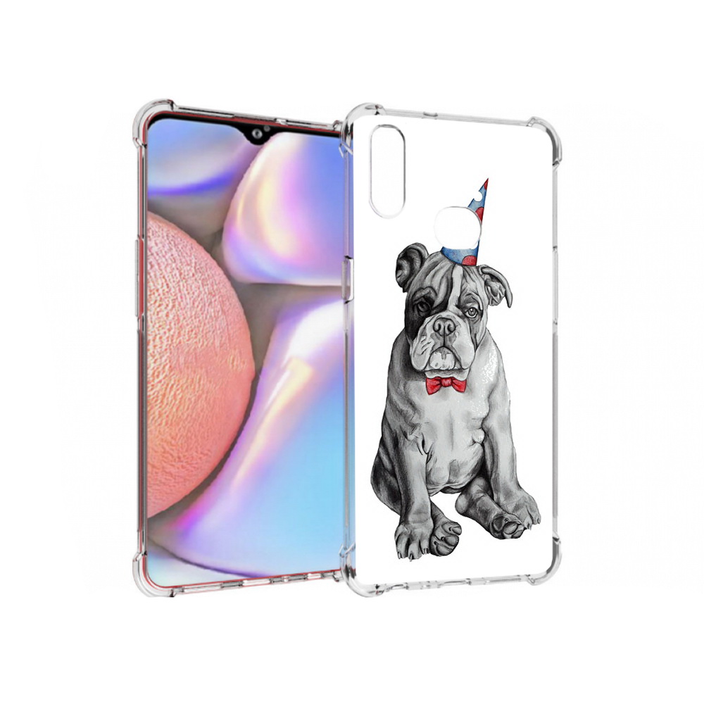 

Чехол MyPads Tocco для Samsung Galaxy A10s праздничный щенок (PT139908.534.554), Прозрачный, Tocco