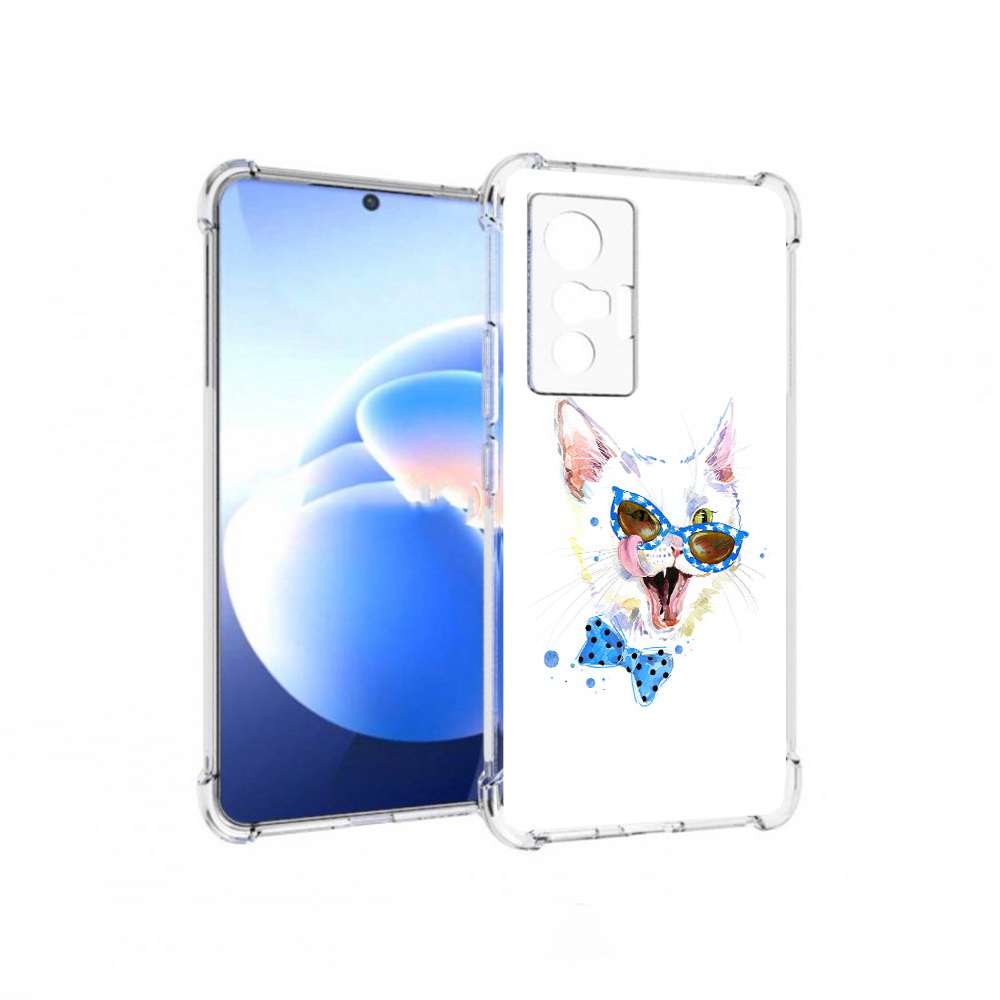 

Чехол MyPads Tocco для Vivo X70 белый кот, Прозрачный, Tocco