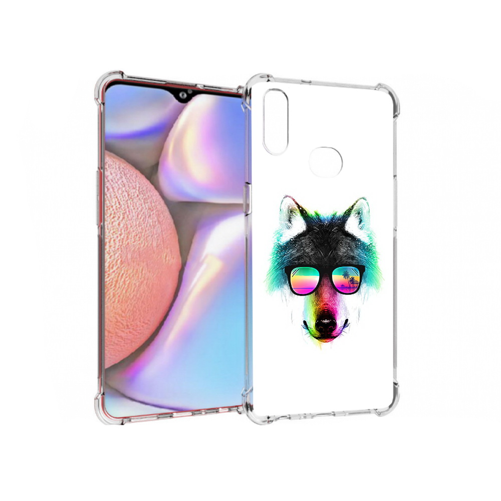 

Чехол MyPads Tocco для Samsung Galaxy A10s радужный волк (PT139908.534.567), Прозрачный, Tocco