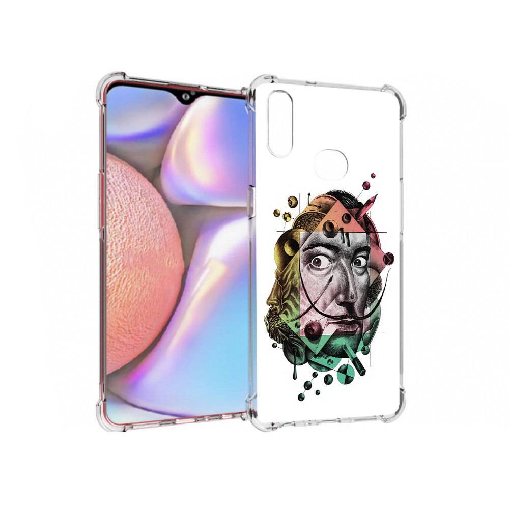 

Чехол MyPads Tocco для Samsung Galaxy A10s разноцветное лицо абстракция (PT139908.534.570), Прозрачный, Tocco