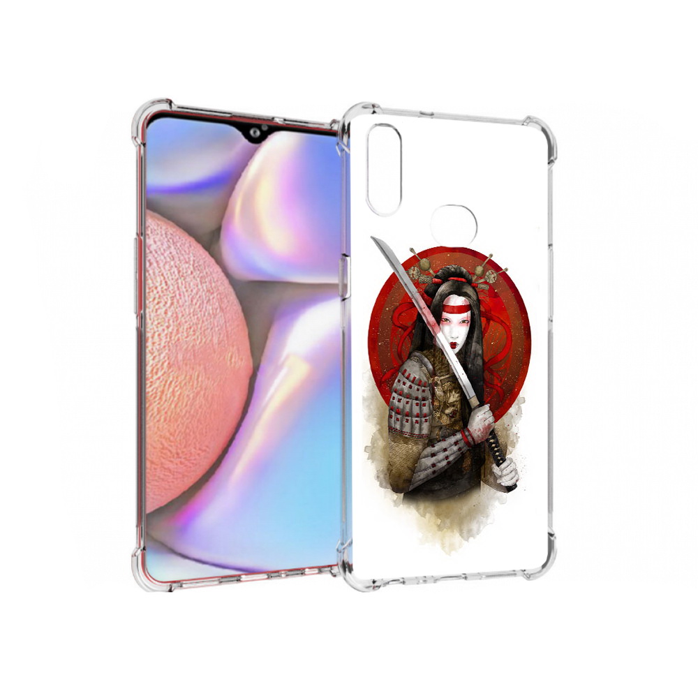 

Чехол MyPads Tocco для Samsung Galaxy A10s рисованная девушка с катаной (PT139908.534.580), Прозрачный, Tocco