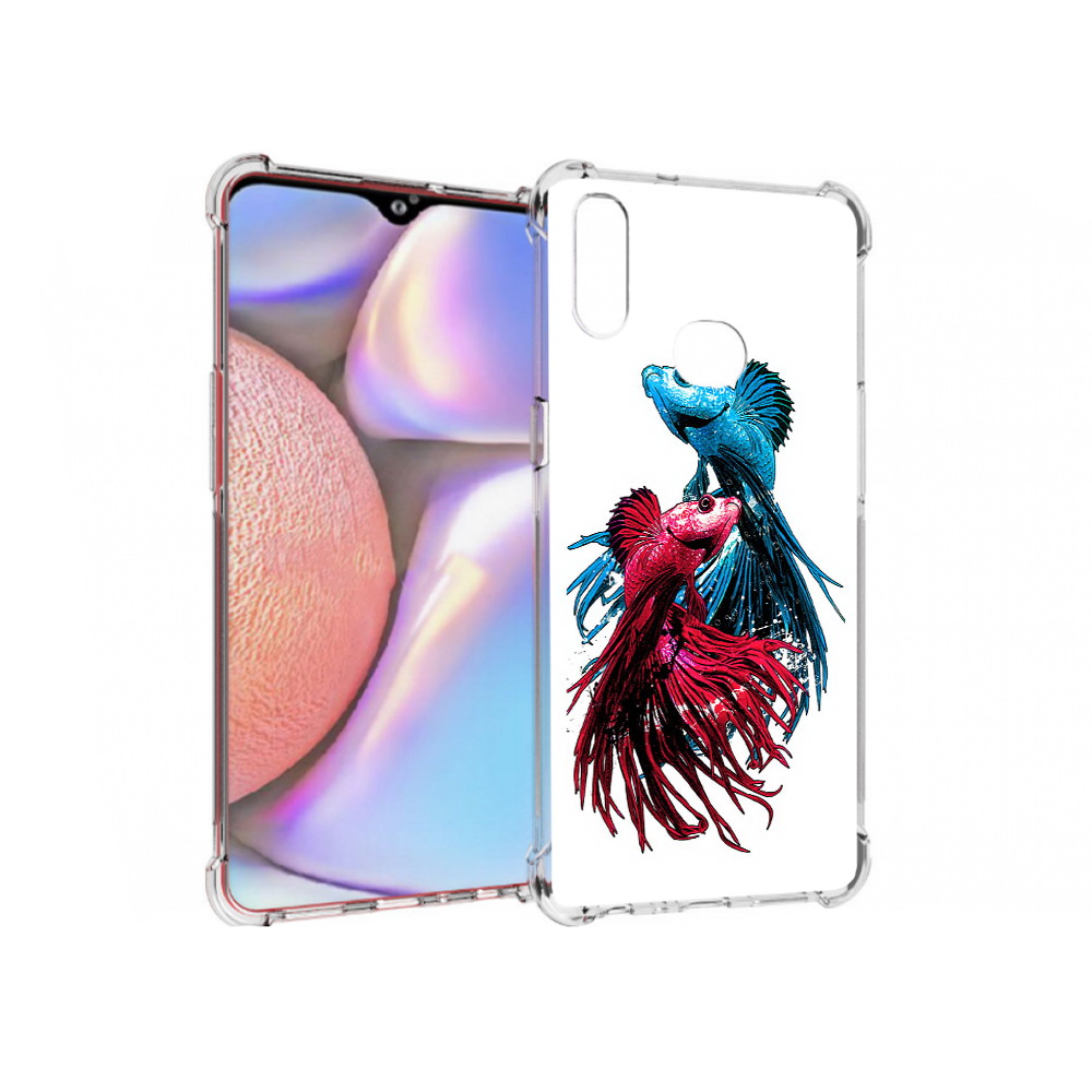 

Чехол MyPads Tocco для Samsung Galaxy A10s рыбы петушки (PT139908.534.592), Прозрачный, Tocco