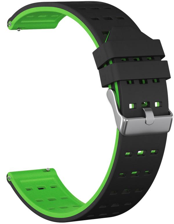 

Ремешок силиконовый GSMIN Six 20 для Amazfit GTS 3 (Черно-зеленый)