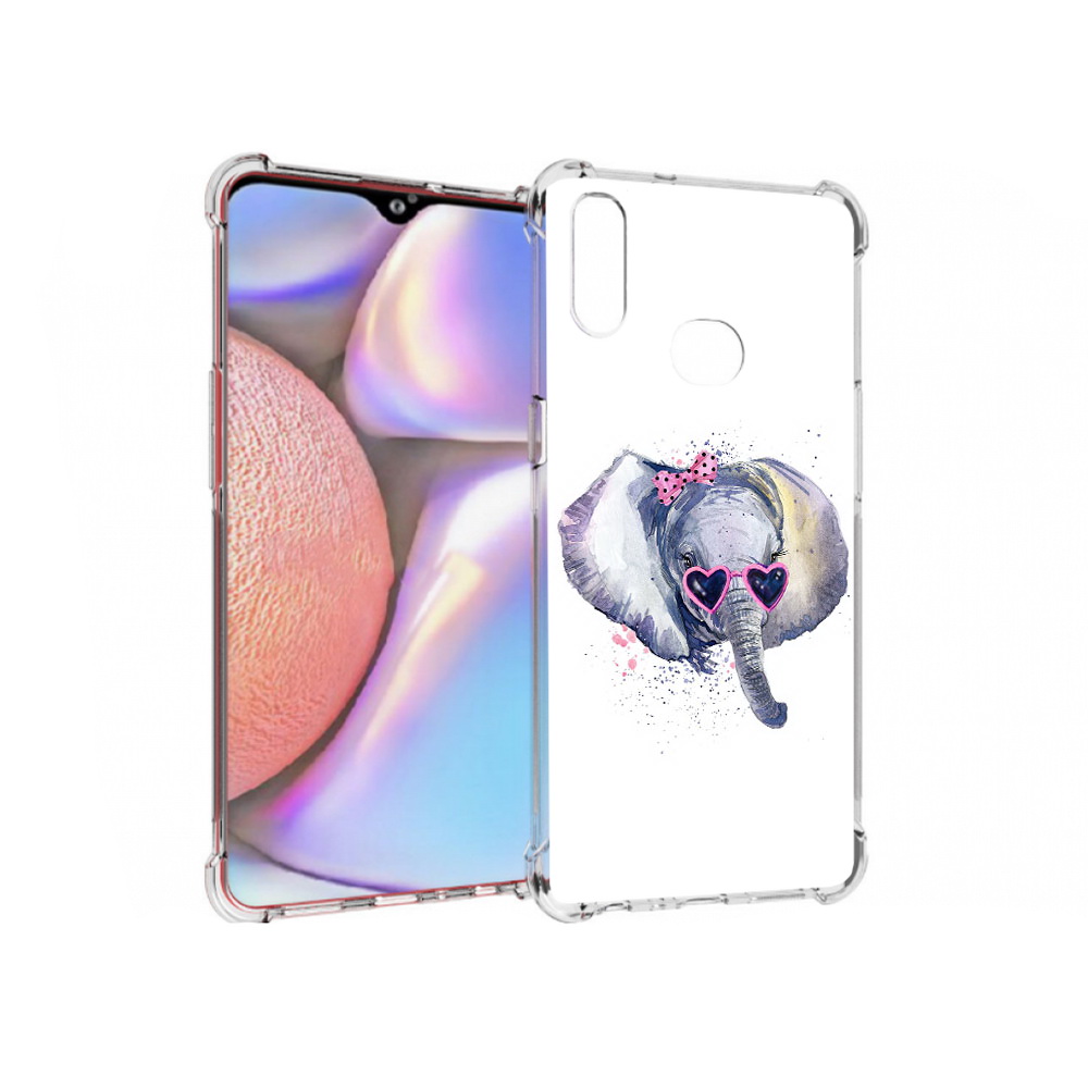 

Чехол MyPads Tocco для Samsung Galaxy A10s слоник в очках (PT139908.534.608), Прозрачный, Tocco
