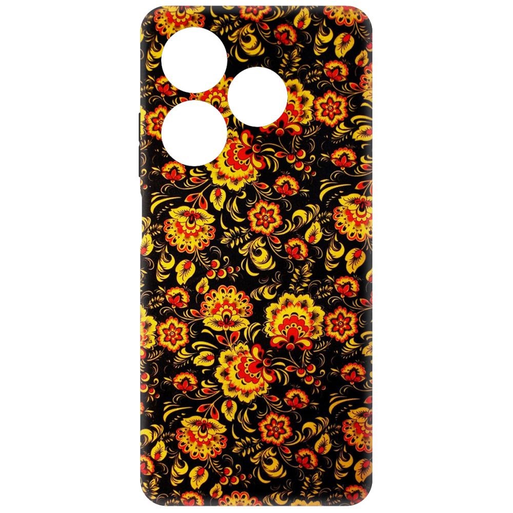

Чехол-накладка Krutoff Soft Case Хохлома для INFINIX Smart 8 черный
