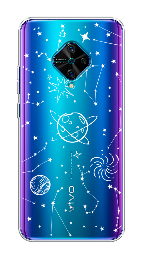 

Чехол на Vivo V17/Y9s "Планеты в космосе", Белый, 261550-2