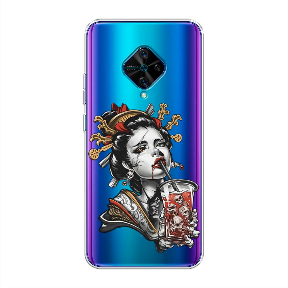 

Чехол для Vivo V17/Y9s "Опасная гейша", Красный;черный;серый, 261550-4