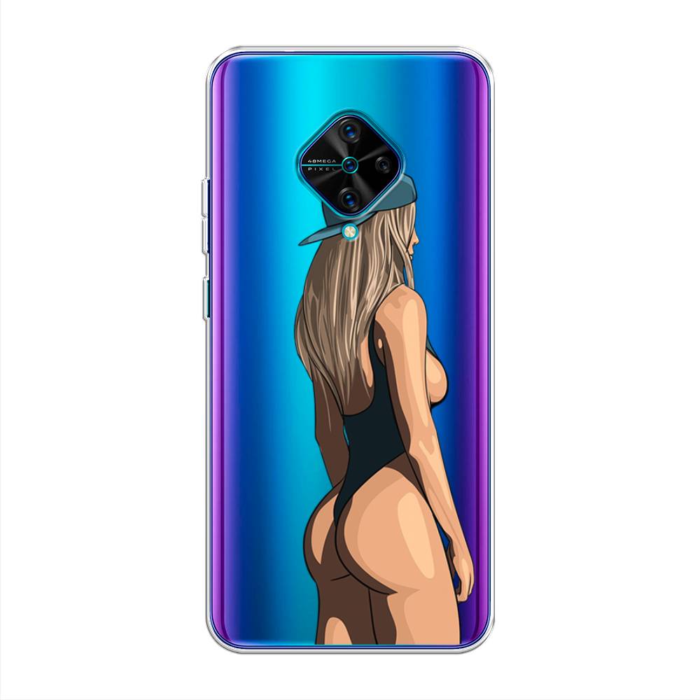

Чехол для Vivo V17/Y9s "Девушка в черном купальнике", Зеленый;бежевый;черный, 261550-6