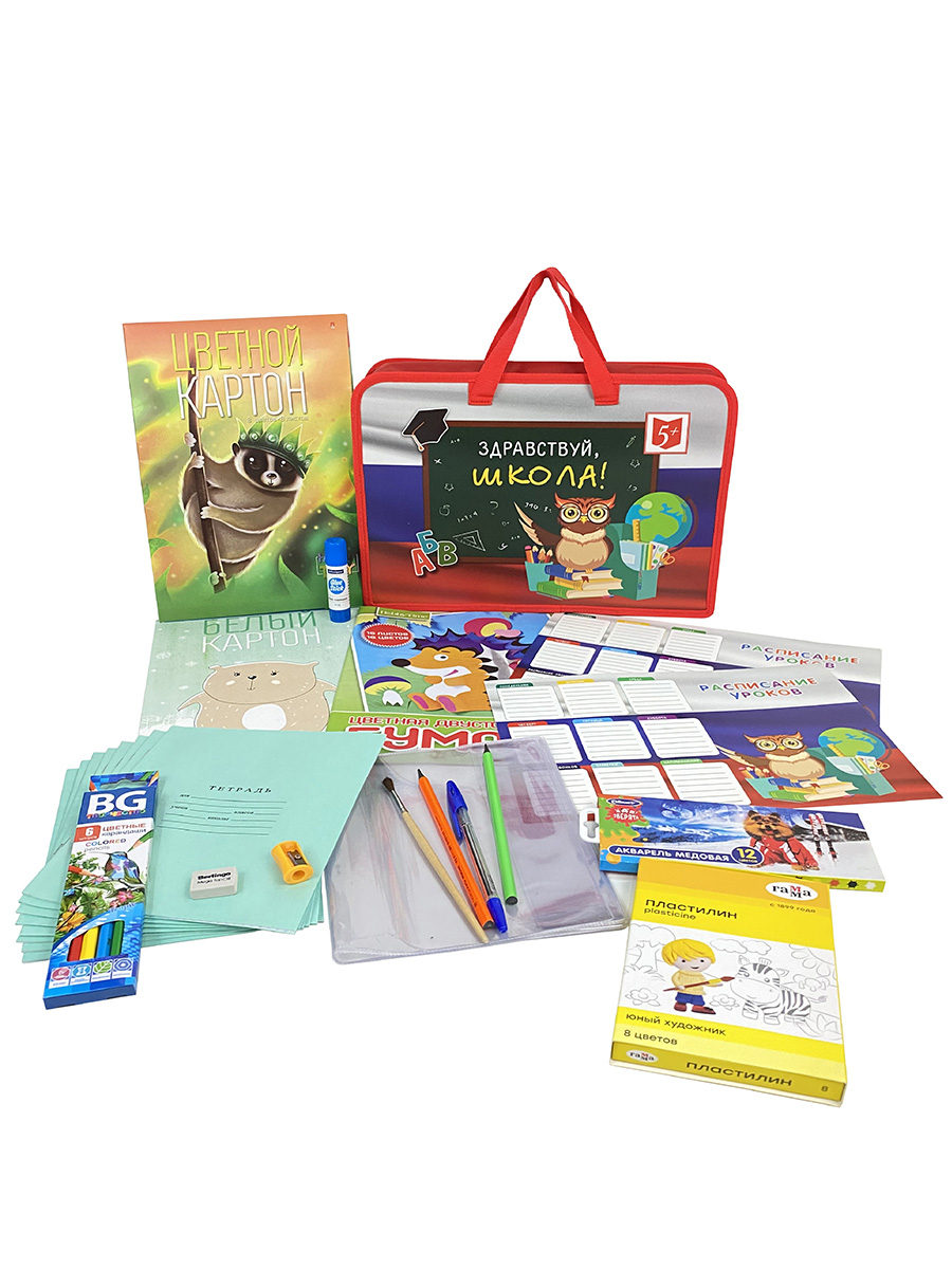 Набор первоклассника в папке, 29 предметов