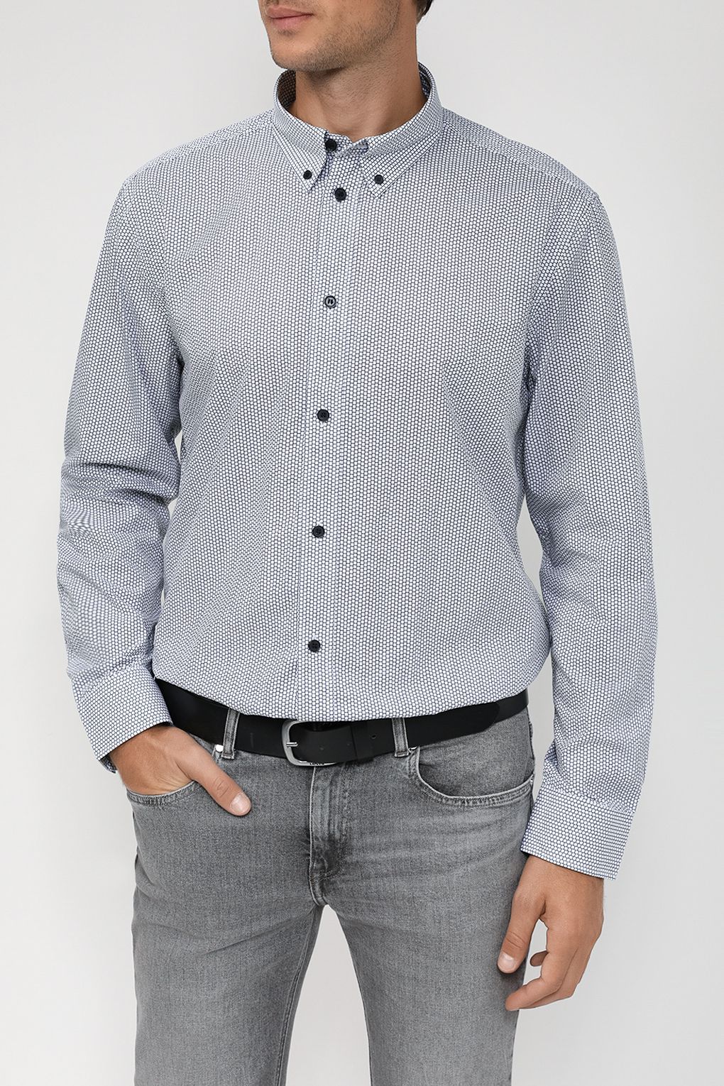 

Рубашка мужская Esprit Casual 073EE2F307 серая M, Серый, 073EE2F307