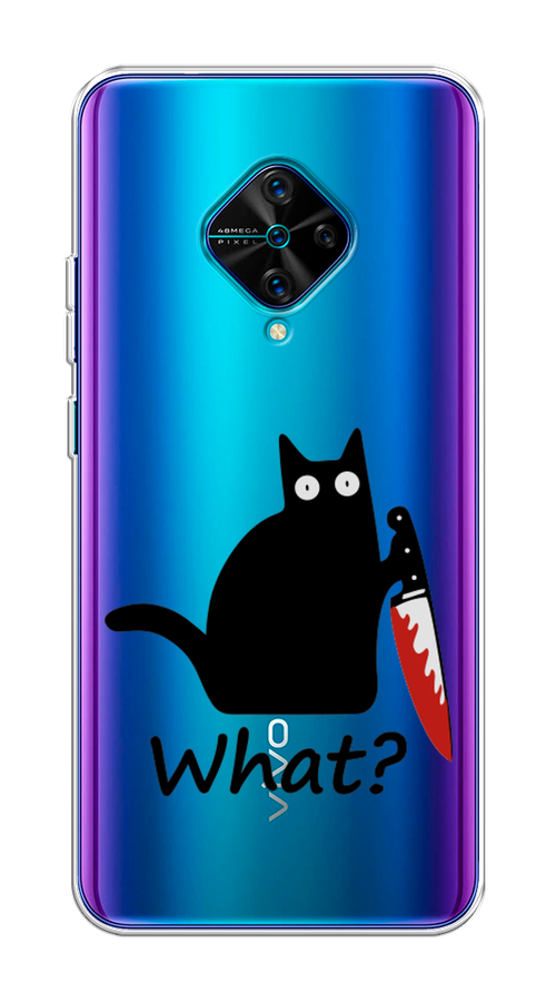 

Чехол на Vivo V17/Y9s "Котик с ножом", Черный;красный, 261550-6