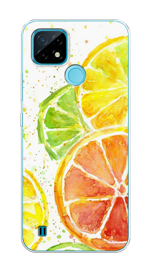 

Чехол на Oppo Realme C21 "Цитрусовые", Белый;желтый;красный;зеленый, 254950-1