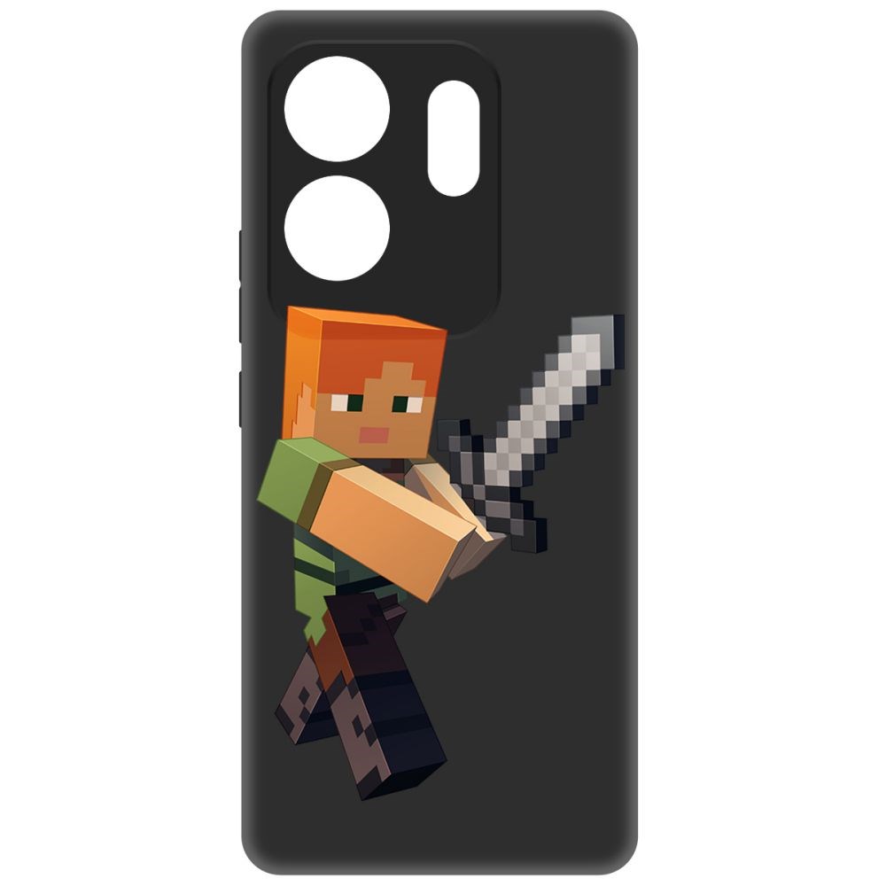 

Чехол-накладка Krutoff Soft Case Minecraft-Алекс для INFINIX Zero 30 4G черный