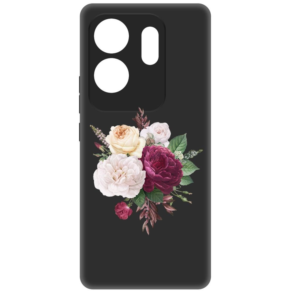 

Чехол-накладка Krutoff Soft Case Цветочная композиция для INFINIX Zero 30 4G черный