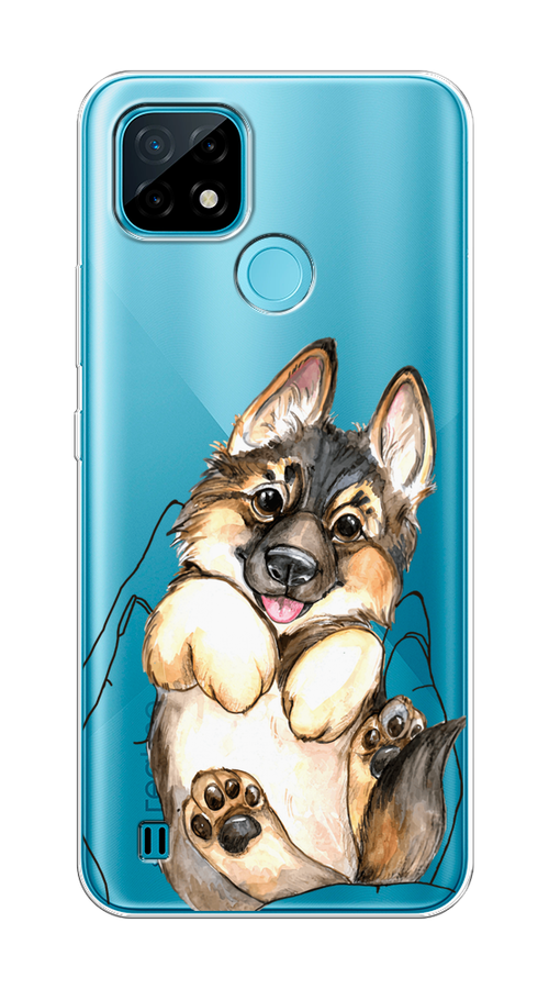 

Чехол на Oppo Realme C21 "Овчарка в ладошках", Серый;бежевый;белый, 254950-1