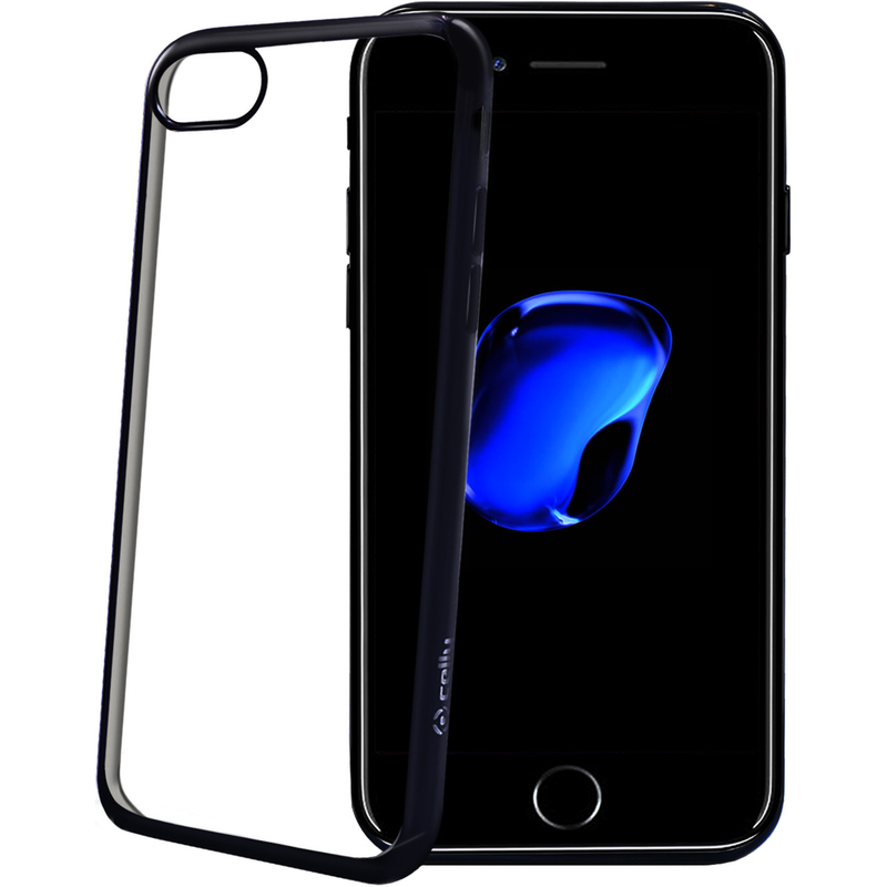 фото Клип-кейс celly laser для apple iphone 7 transparent/black