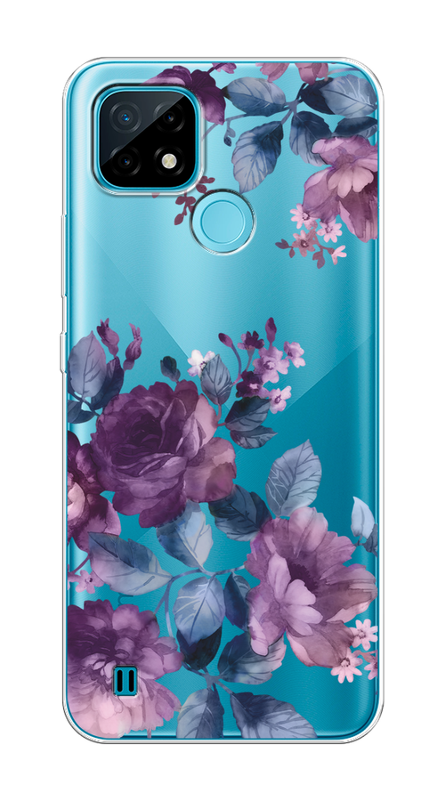 

Чехол на Oppo Realme C21 "Purple Blossoms", Синий;фиолетовый, 254950-1