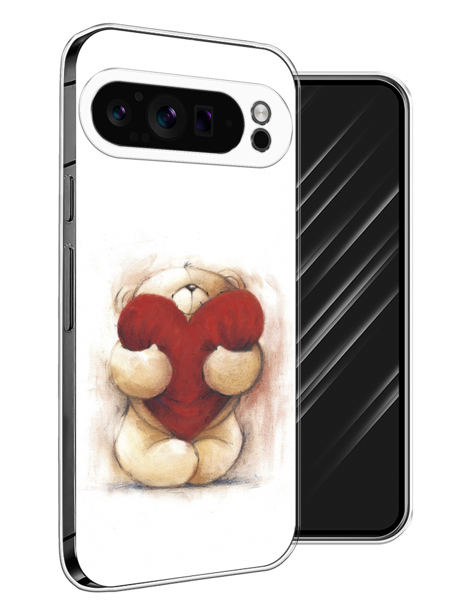

Чехол Awog на Google Pixel 9 Pro "Мишка с сердцем 1", Белый;бордовый;бежевый, 272050-1