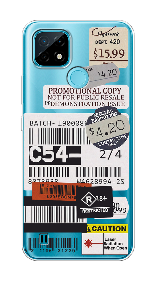 

Чехол на Oppo Realme C21 "Flight to Paris", Серый;бежевый, 254950-1
