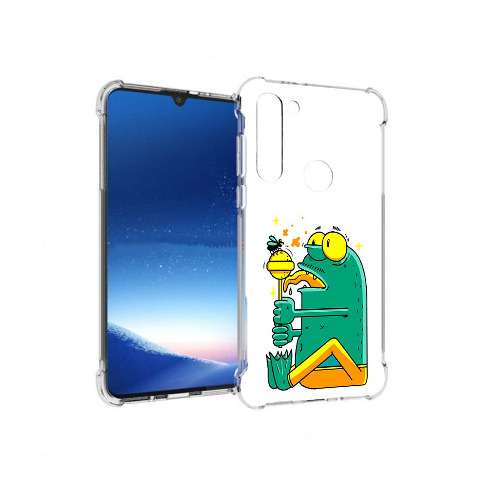 

Чехол MyPads Tocco для Motorola Moto G8 Power Зеленая лягушка с чупа чупсом, Прозрачный, Tocco