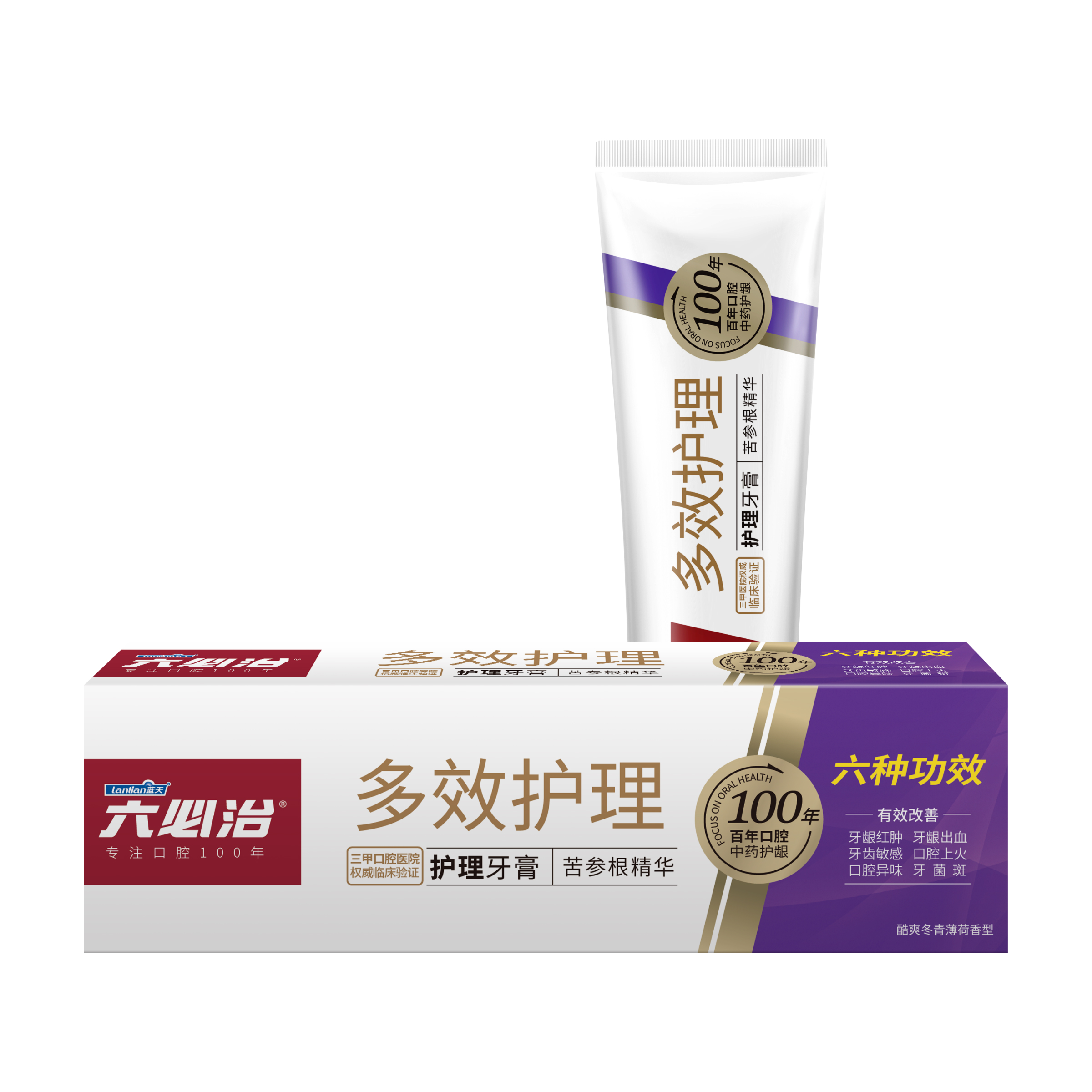 

Зубная паста Liby BlueSky "Multi-effect care" освежающая мята fluoride-free, 120 гр