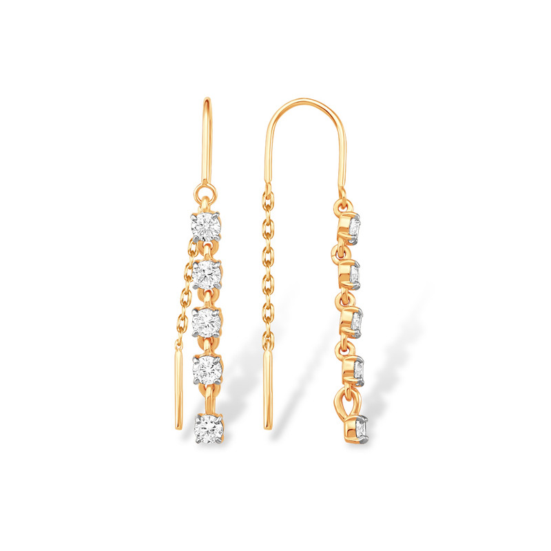 

Серьги продевки из серебра EFREMOV 12100511742, фианит, 12100511742