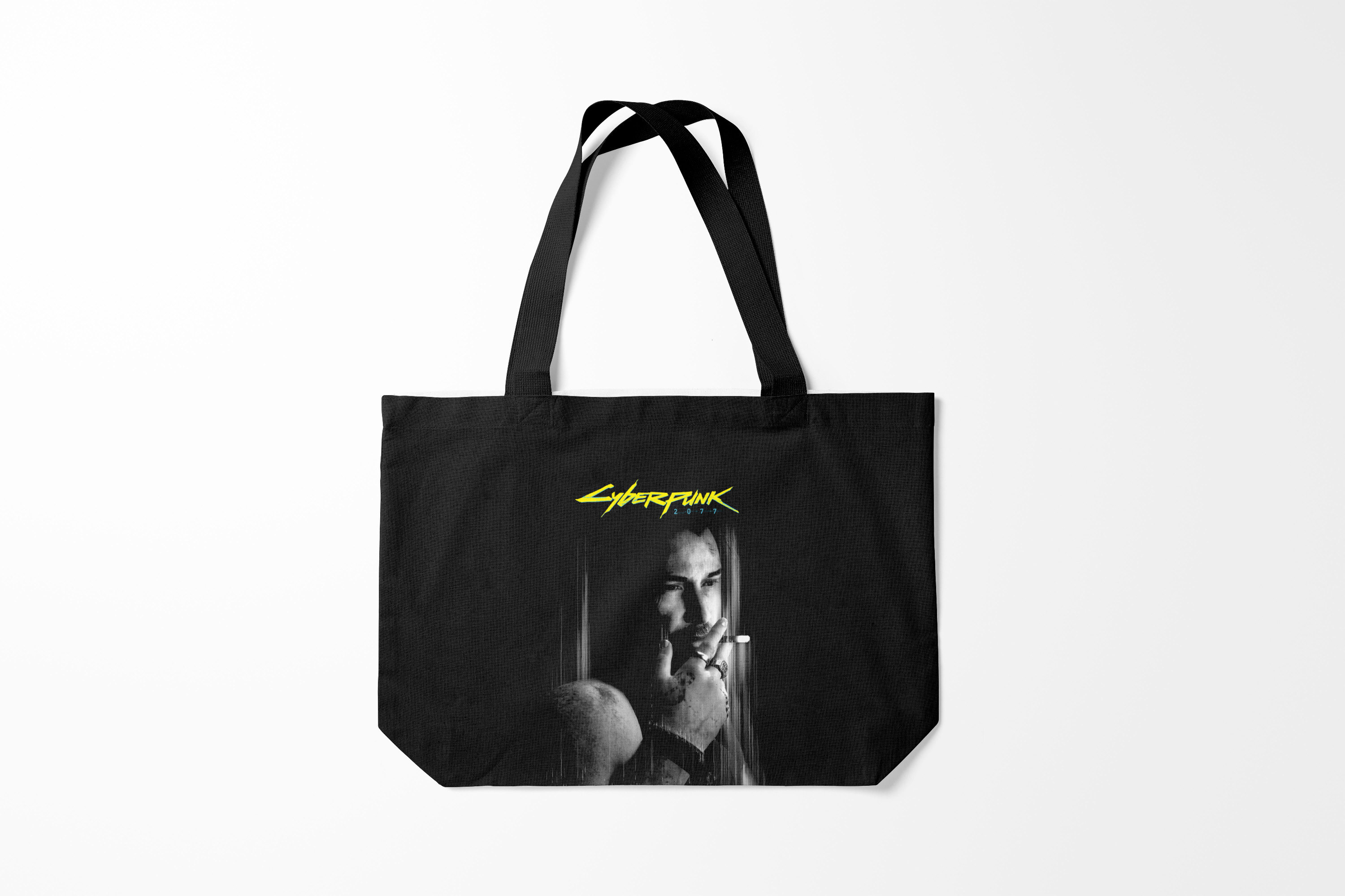 

Сумка шoппер унисекс Burnettie Cyberpunk 2077 Джонни, черный, Cyberpunk 2077 Джонни