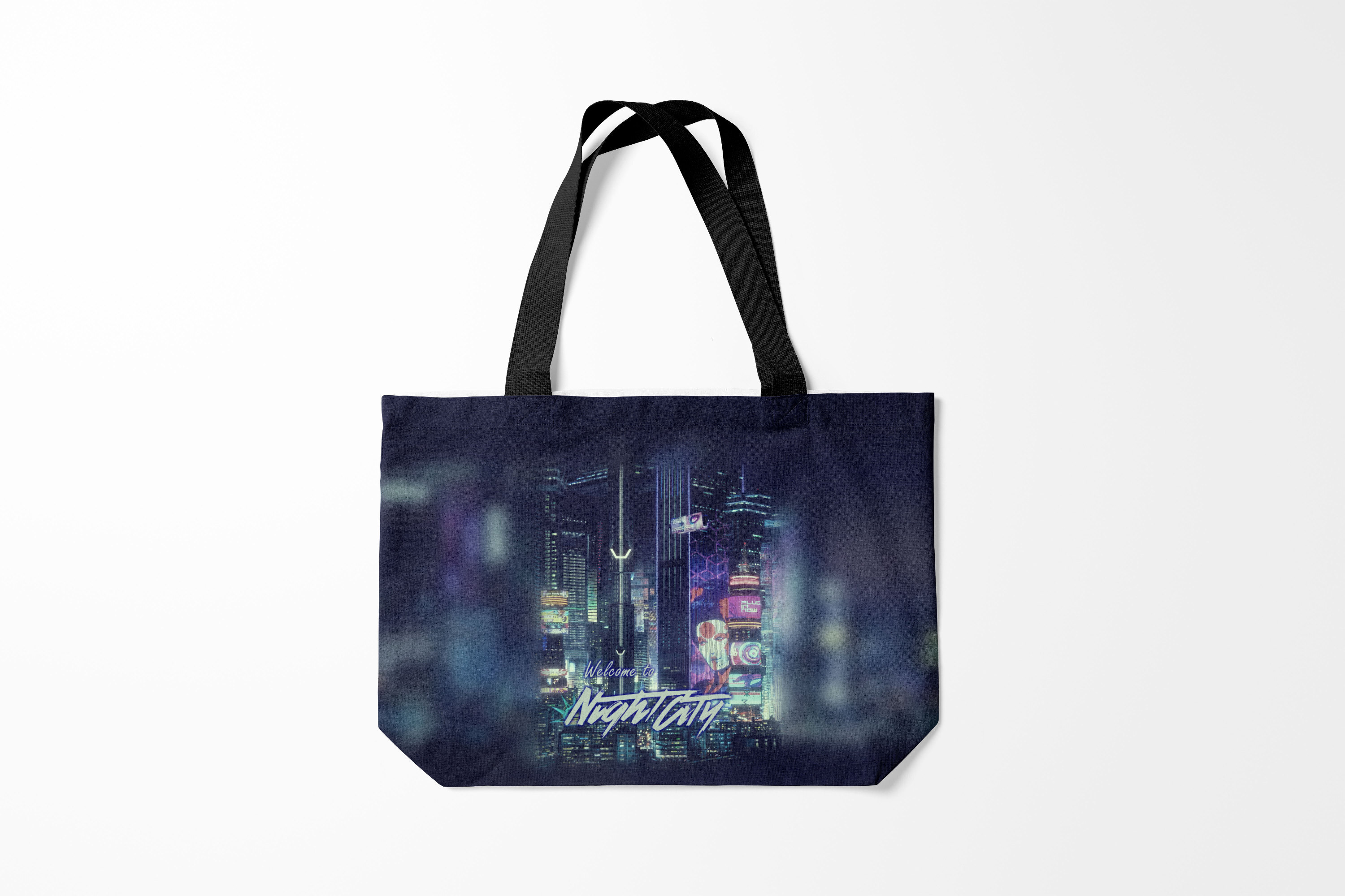 

Сумка шoппер унисекс Burnettie Cyberpunk 2077 Welcome to Night City, синий, Cyberpunk 2077 Welcome to Night City