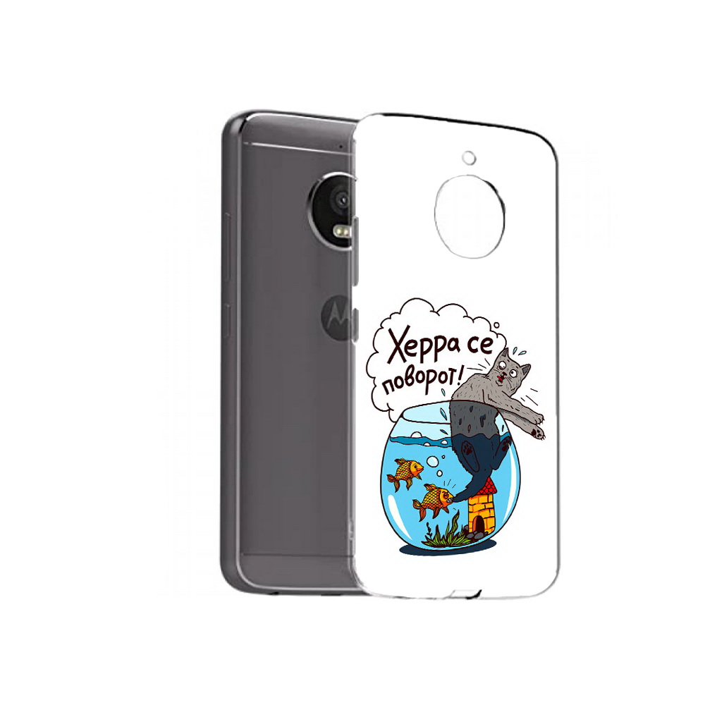 

Чехол MyPads Tocco для Motorola Moto E4 Plus Рыбы с котом (PT100001.341.149), Прозрачный, Tocco