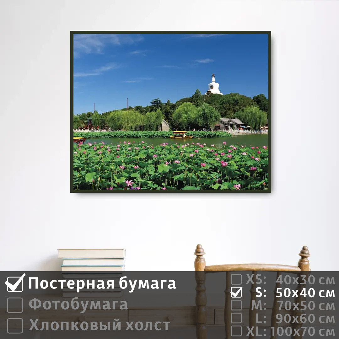 

Постер на стену ПолиЦентр Лотосы в озере китай 50х40 см, ЛотосыВОзереКитай