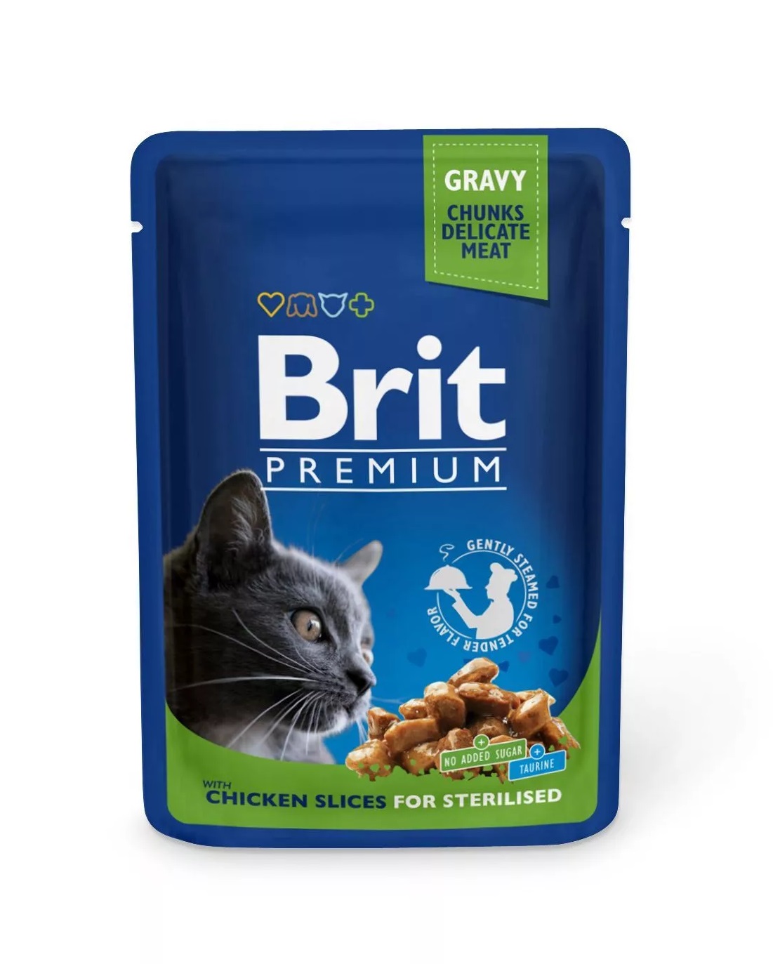 Влажный корм для кошек Brit Premium For Sterilised, курица, 85г