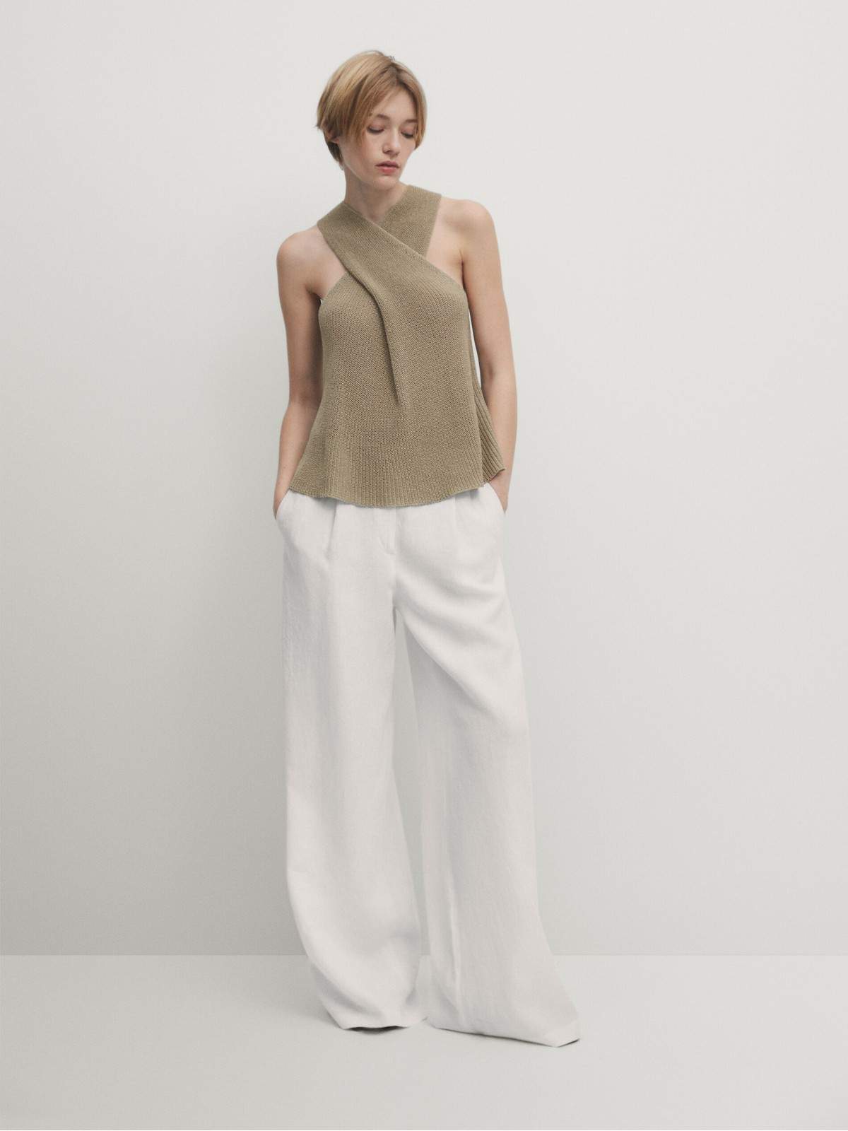 

Брюки женские Massimo Dutti 5076/580-I2024 белые 34 EU, Белый, 5076/580-I2024
