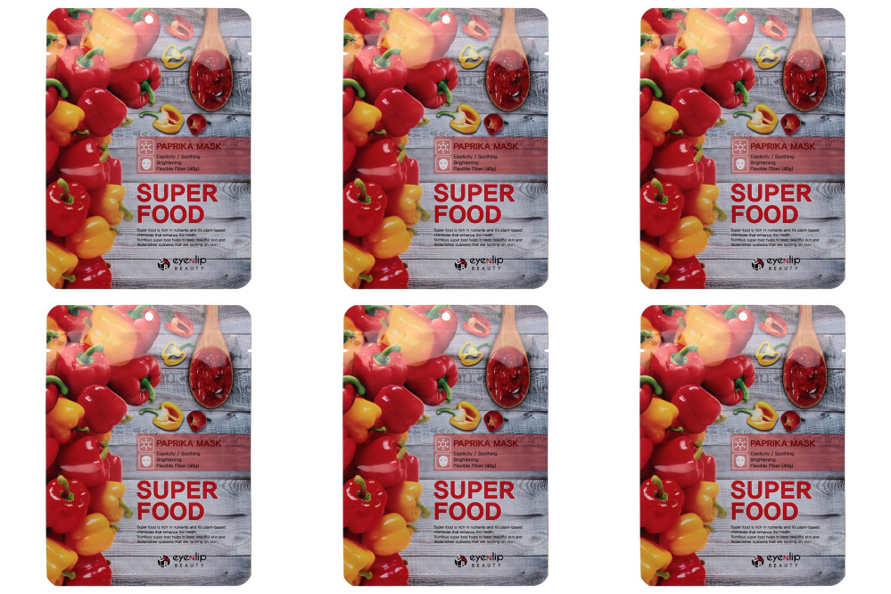 

Маска для лица Eyenlip beauty SUPER FOOD PAPRIKA MASK 23мл в уп, 6 уп