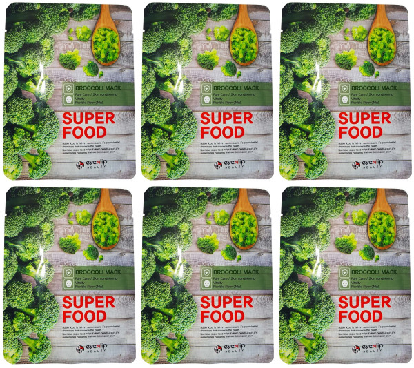 

Маска для лица Eyenlip beauty SUPER FOOD BROCCOLI MASK 23мл в уп, 6 уп