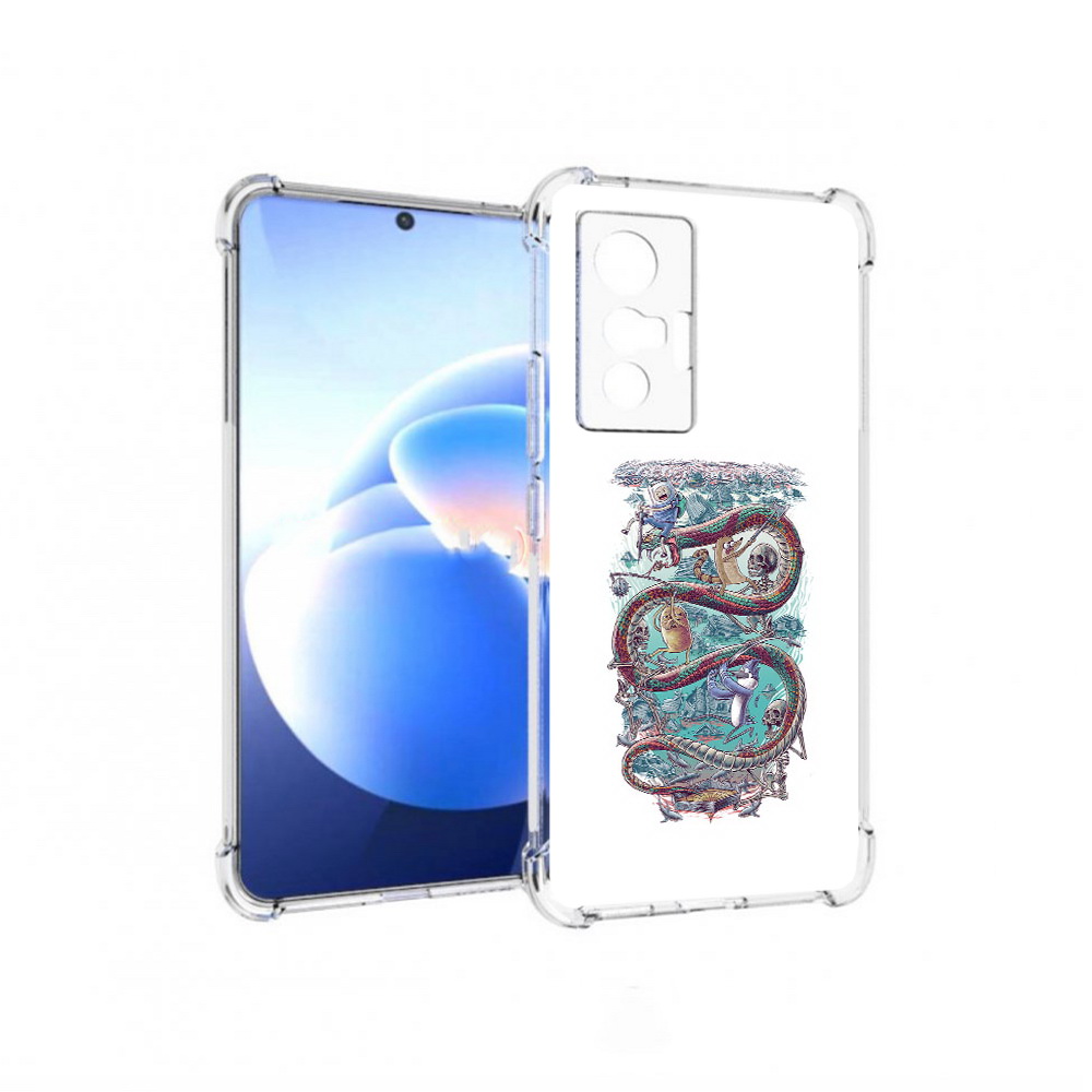 

Чехол MyPads Tocco для Vivo X70 время приключений страшилка, Прозрачный, Tocco
