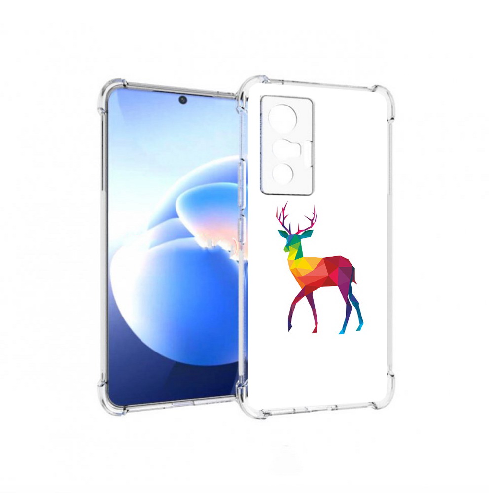 

Чехол MyPads Tocco для Vivo X70 геометрический олень, Прозрачный, Tocco