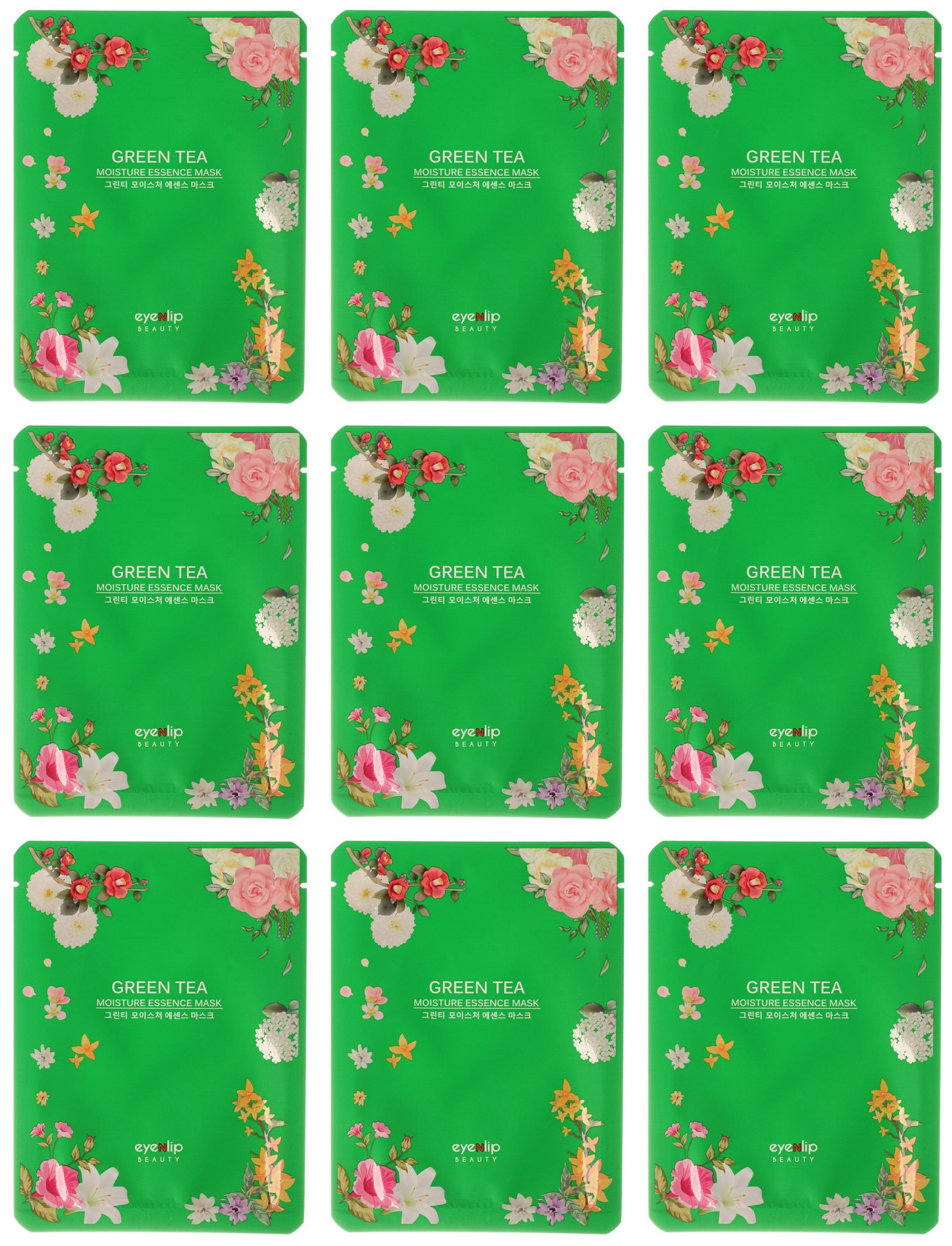 

Маска для лица Eyenlip beauty тканевая GREEN TEA OIL MOISTURE ESSENCE MASK 25мл 9шт