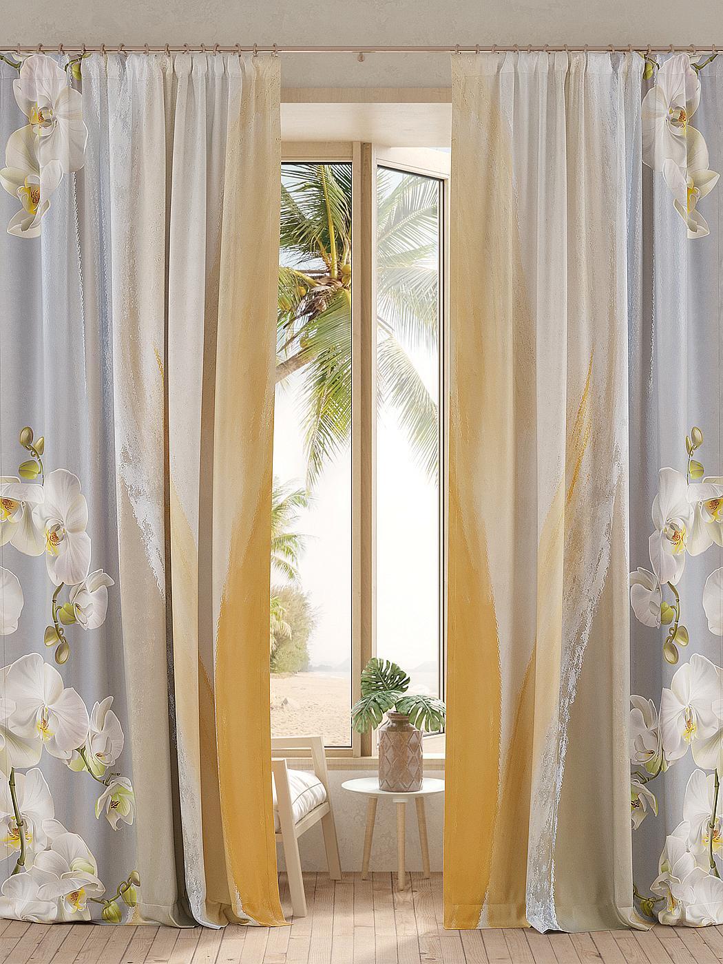 

Комплекты штор AT HOME Орхионс высота 260 см, ширина 150 см, Бежевый, 950829