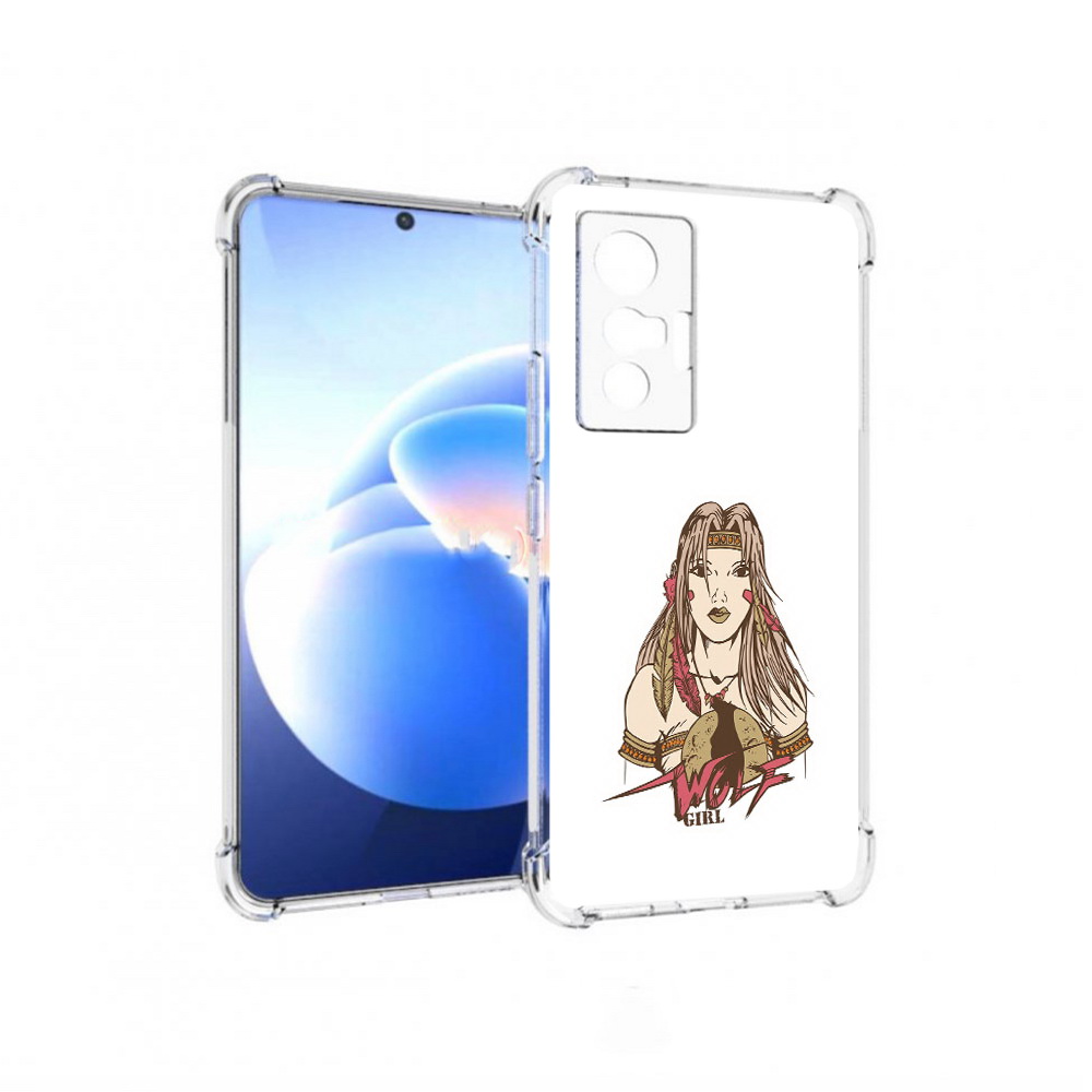 

Чехол MyPads Tocco для Vivo X70 девушка волк, Прозрачный, Tocco