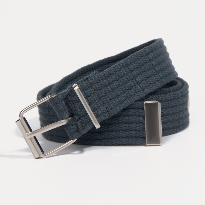 

Ремень детский, ширина 3 см, пряжка металл, цвет серый