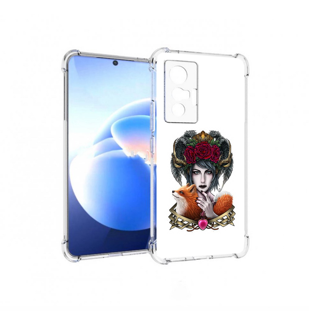 

Чехол MyPads Tocco для Vivo X70 девушка с лисой, Прозрачный, Tocco