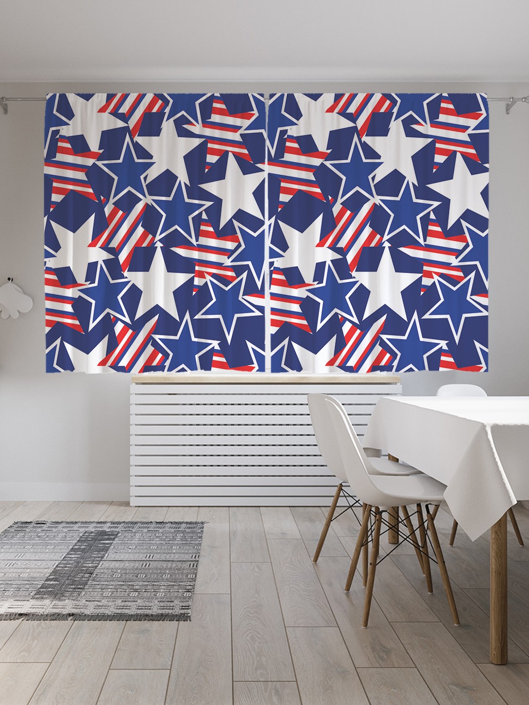 

Классические шторы JoyArty "Звезды США", серия Oxford DeLux, 2 полотна 145x180 см, Звезды США
