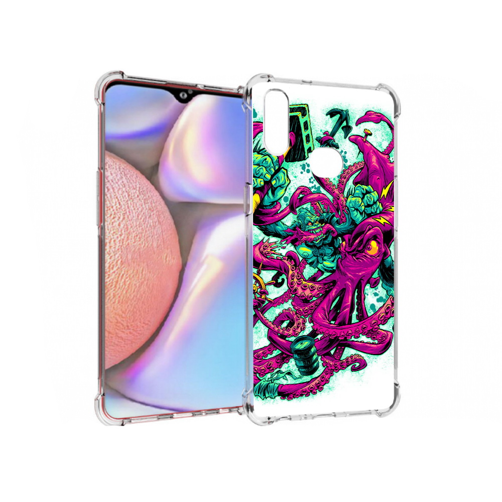 

Чехол MyPads Tocco для Samsung Galaxy A10s фиолетовый кракен (PT139908.534.657), Прозрачный, Tocco