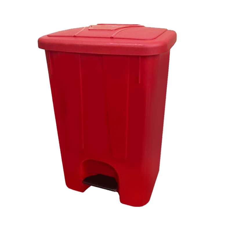 фото Ведро для мусора 17 л telkar красное с педалью и внутренним ведром