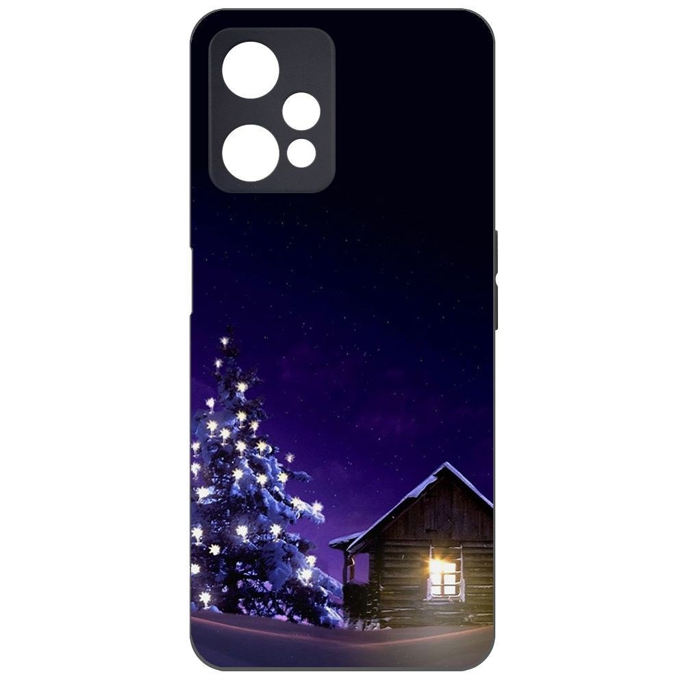 фото Чехол-накладка krutoff софт кейс зимний домик для realme 9 pro черный