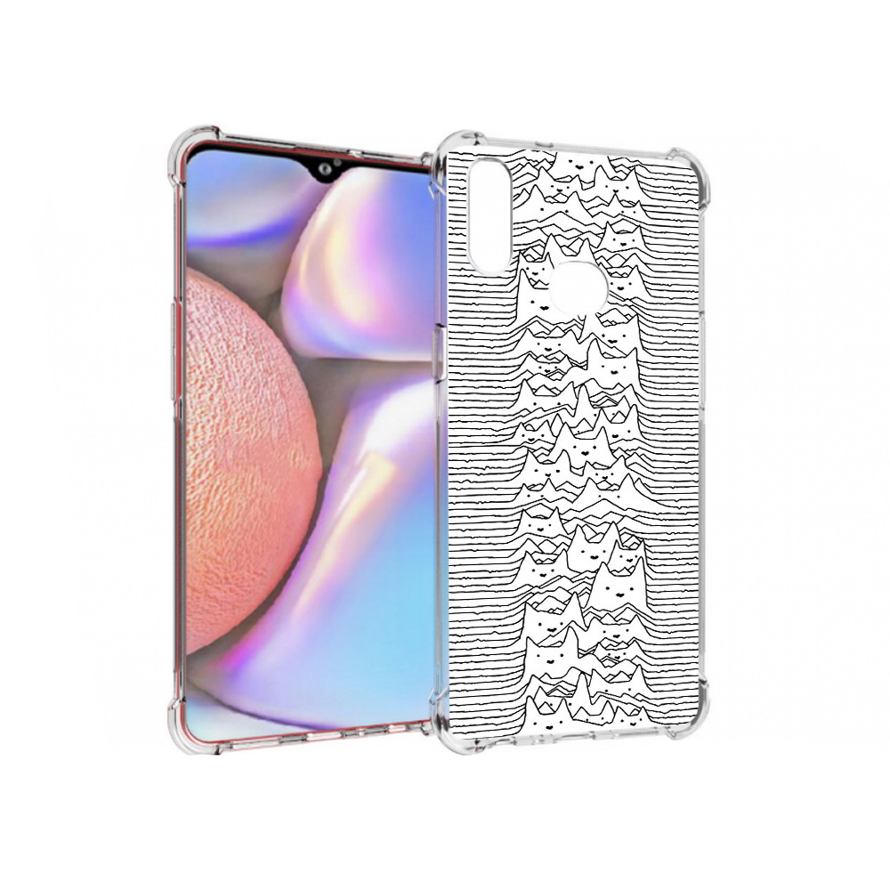 

Чехол MyPads Tocco для Samsung Galaxy A10s черно белые коты 3D (PT139908.534.682), Прозрачный, Tocco